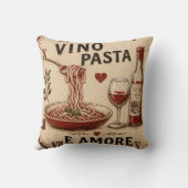 Italian Kitchen Rustic Wine & Pasta Farmhouse クッション (裏面)