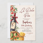 Italian La Dolce Vita Adult Birthday Invitation 招待状 (正面)