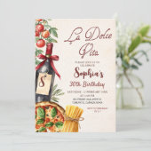 Italian La Dolce Vita Adult Birthday Invitation 招待状 (スタンド正面)
