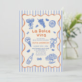 Italian La Dolce Vita Bridal Shower Invitation 招待状 (スタンド正面)