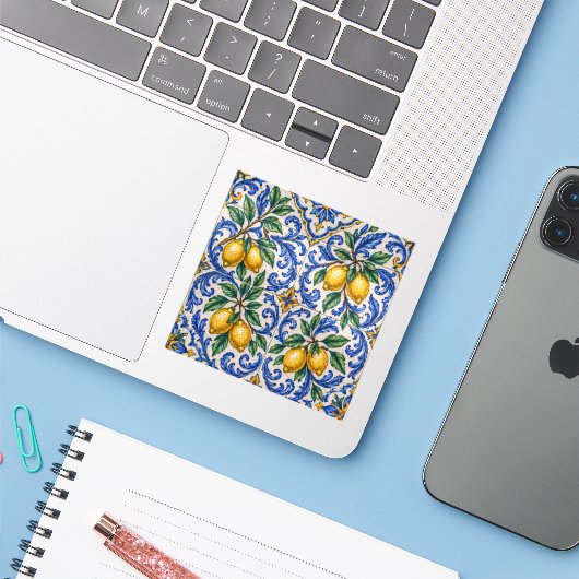 Italian Lemon Azulejo Tile シール (ノートパソコンとiPhone)