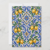 Italian Lemon Azulejo Tile 招待状 (正面)