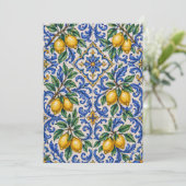 Italian Lemon Azulejo Tile 招待状 (スタンド正面)