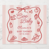 Italian Lemon Baby Shower Wine Label スパークリングワインラベル (シングルラベル)