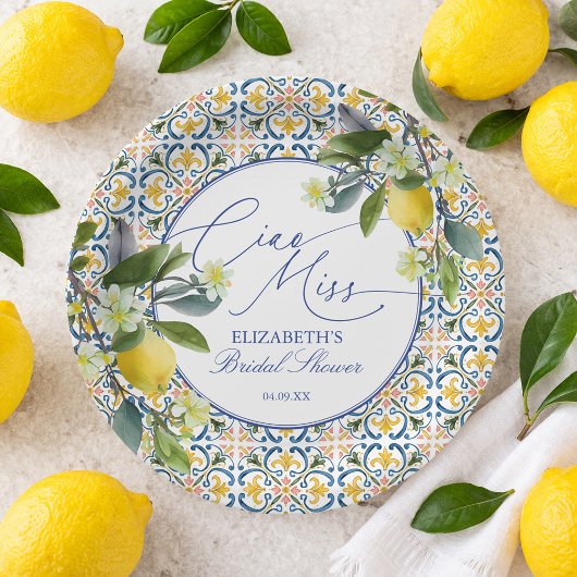 Italian Lemon Bridal Shower  ペーパープレート