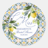 Italian Lemon Bridal Shower  ラウンドシール (正面)