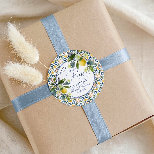 Italian Lemon Bridal Shower  ラウンドシール