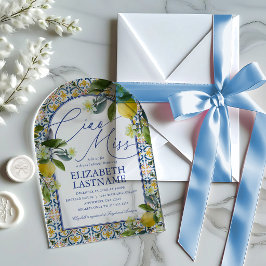 Italian Lemon Bridal Shower Acrylic Invitations アクリル招待状