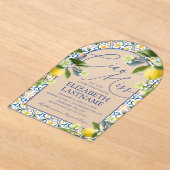Italian Lemon Bridal Shower Acrylic Invitations アクリル招待状 (レイダウン)