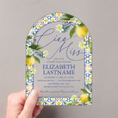 Italian Lemon Bridal Shower Acrylic Invitations アクリル招待状 (インサイチュ (ポータブル))