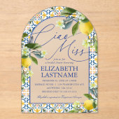 Italian Lemon Bridal Shower Acrylic Invitations アクリル招待状 (正面)