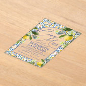 Italian Lemon Bridal Shower Acrylic Invitations アクリル招待状 (レイダウン)