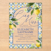 Italian Lemon Bridal Shower Acrylic Invitations アクリル招待状 (正面)