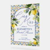 Italian Lemon Bridal Shower Welcome Sign アクリルサイン (傾斜)