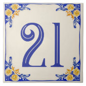 Italian Lemon Ceramic House Number Tile タイル (正面)