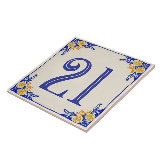 Italian Lemon Ceramic House Number Tile タイル (側面)