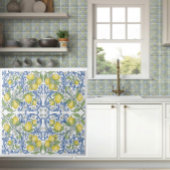 Italian Lemon Citrus Blue Majolica Tile Pattern タイル