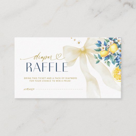 Italian Lemon Citrus Blue Tile Diaper Raffle  エンクロージャーカード (正面)