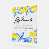 Italian Lemon Floral Bridal Shower invite アクリルサイン (傾斜)