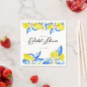 Italian Lemon Floral Bridal Shower invite スタンダードカクテルナプキン (インサイチュ)