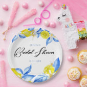 Italian Lemon Floral Bridal Shower invite ペーパープレート (パーティー)