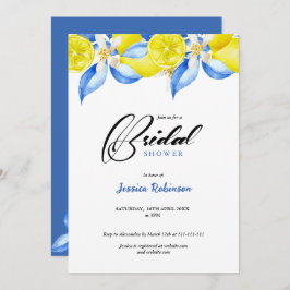 Italian Lemon Floral Bridal Shower invite 招待状