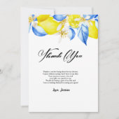 Italian Lemon Floral Bridal Shower thank you 招待状 (正面)
