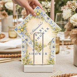 Italian Lemon Floral Frame Baby Shower スタンダードカクテルナプキン