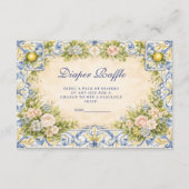 Italian Lemon Floral Frame Diapper Raffle エンクロージャーカード (正面)