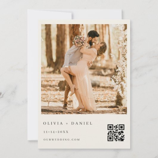 Italian Lemon Garden QR Code Photo Wedding 招待状 (裏面)