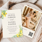 Italian Lemon Garden QR Code Photo Wedding 招待状