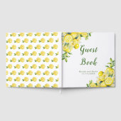 Italian Lemon Greenery Frame Wedding Guest Book ゲストブック (全面)