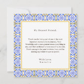 Italian Lemon Mediterranean Tile Elegant Coquette サンキューカード (裏面)