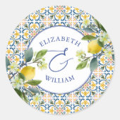 Italian Lemon Monogram Envelope Seal ラウンドシール (正面)