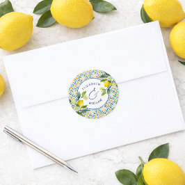 Italian Lemon Monogram Envelope Seal ラウンドシール