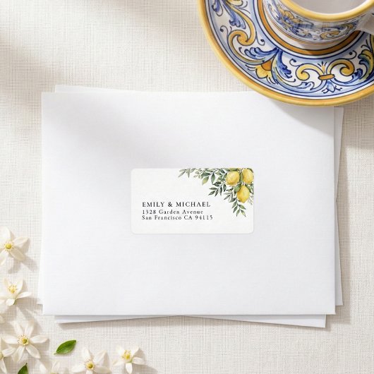 Italian Lemon Return Address Label ラベル