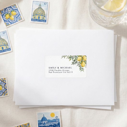 Italian Lemon Return Address Label ラベル