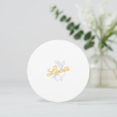 Italian Lemon Round Wedding Place Card & Menu  招待状 (スタンド正面)