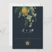 Italian Lemon Save the Date Wedding Invitation 招待状 (裏面)