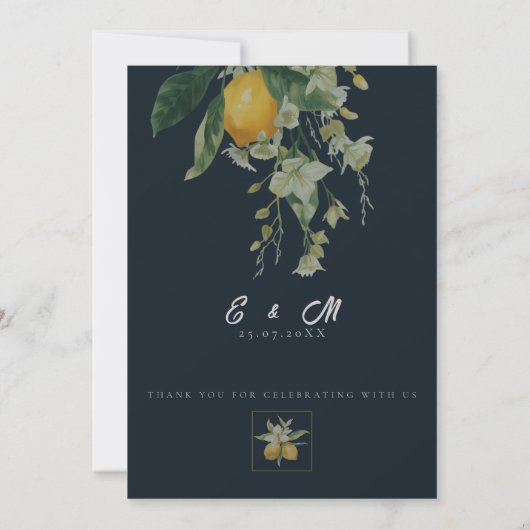 Italian Lemon Save the Date Wedding Invitation 招待状 (裏面)