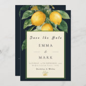 Italian Lemon Save the Date Wedding Invitation 招待状 (正面/裏面)