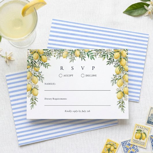 Italian Lemon Wedding RSVP Response Card