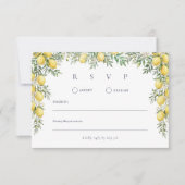 Italian Lemon Wedding RSVP Response Card (正面)