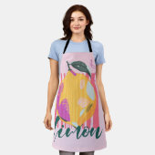 Italian Limon Lemon Pink エプロン (着用した状態)