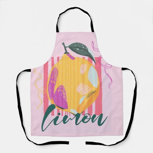Italian Limon Lemon Pink エプロン (正面)