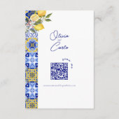 Italian Mediterranean Tile & Lemon Wedding   エンクロージャーカード (裏面)