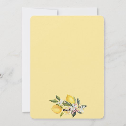 Italian Mediterranean Tile Lemon Wedding シーズンカード (裏面)