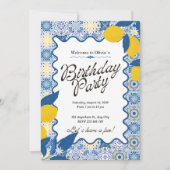 Italian Mediterranean Tiles Birthday Party 招待状 (正面)