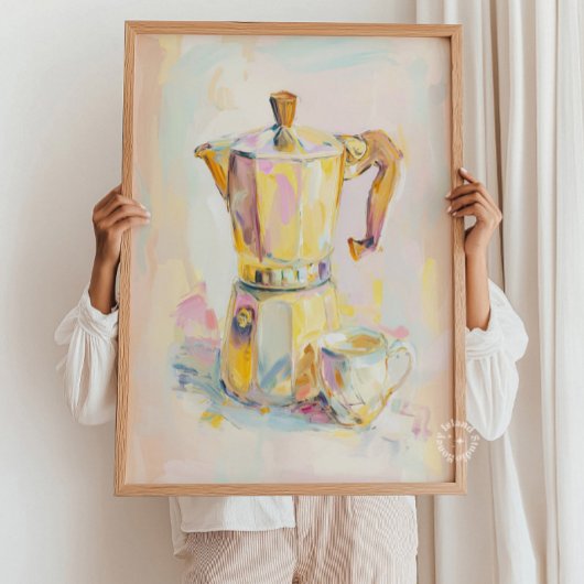 Italian Moka Coffe Espresso Kitchen Wall Art Print ポスター
