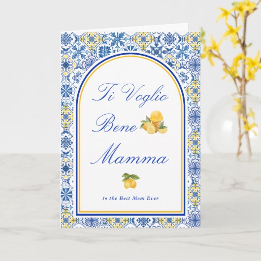 Italian Mom I Love You Mamma Mother’s Day Card カード (黄色い花)